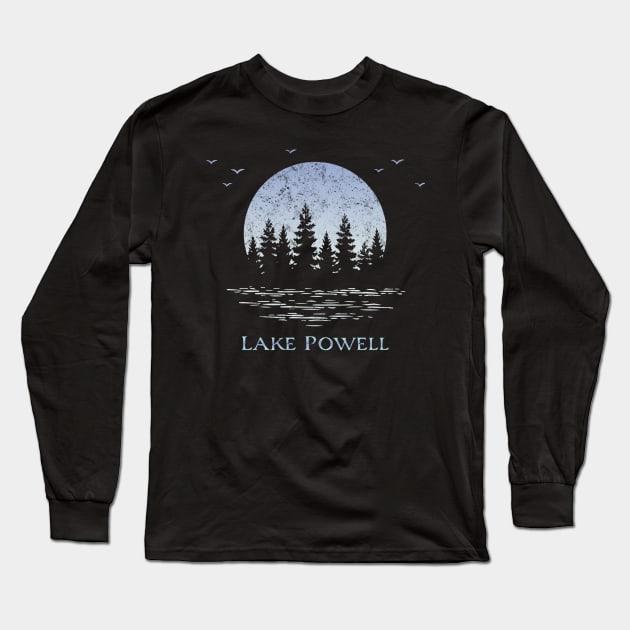 Lake Powell Arizona Utah Outdoor Boating Floating Vacation Souvenir Long Sleeve T-Shirt by Pine Hill Goods
